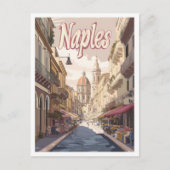 ネープルイタリアヴィンテージトラベルイラストレーション ポストカード (正面)