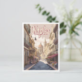 ネープルイタリアヴィンテージトラベルイラストレーション ポストカード (スタンド正面)