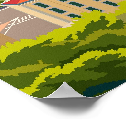 ネープルイタリアヴィンテージミニマルレトロ旅行ポスター ポスター (角)