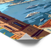 ネープルイタリアヴィンテージレトロ旅行イラストレーション ポスター (角)