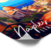 ネープルイタリアヴィンテージ旅行イラストレーション ポスター (角)