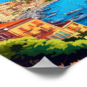 ネープルイタリアヴィンテージ旅行イラストレーション ポスター (角)