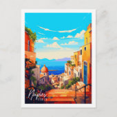 ネープルイタリアヴィンテージ旅行イラストレーション ポストカード (正面)