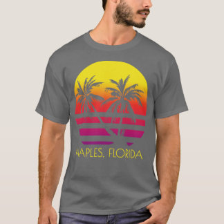 ネープルビーチフロリダトロピカルパームツリーズサンセットヴァ Tシャツ