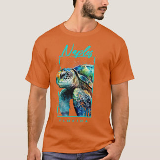 ネープルフロリダウォーター色ウミガメポートレート Tシャツ