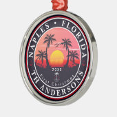ネープルフロリダビーチレトロサンセットパームツリー80s メタルオーナメント (左)