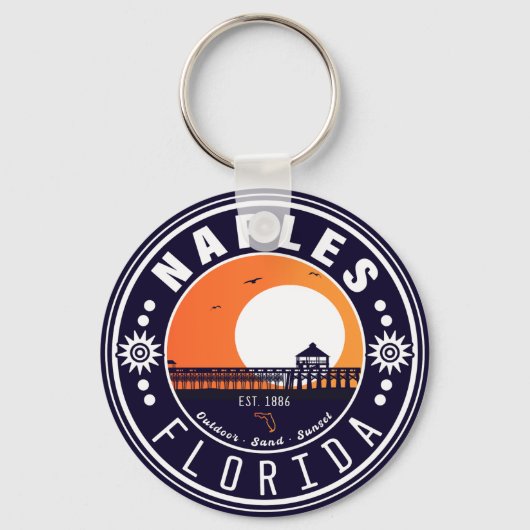 ネープルフロリダビーチレトロサンセットピア80s キーホルダー (正面)