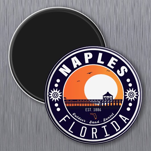 ネープルフロリダビーチレトロサンセットピア80s マグネット