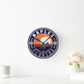 ネープルフロリダビーチレトロサンセットピア80s ラウンド壁時計 (ホーム)