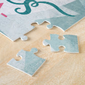 ネープルフロリダピンクフラミンゴ – ヴィンテージレトロトラーブ ジグソーパズル (側面)