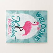 ネープルフロリダピンクフラミンゴ – ヴィンテージレトロトラーブ ジグソーパズル (横)