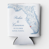 ネープルフロリダマップエレガントな結婚式の好意 缶クーラー (正面)