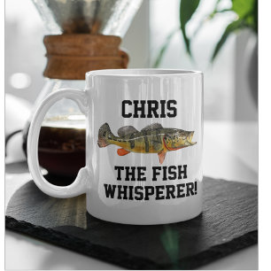 ネームおもしろいピーコックバスフィッシュウィスパー魚釣り コーヒーマグカップ