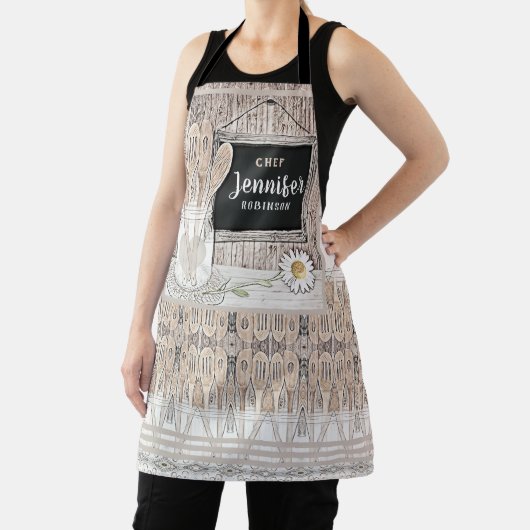 ネームおもしろいヴィンテージオールオーバープリントエプロンの追加 エプロン (インサイチュ)
