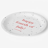 ネームと星のハッピーフォースオブジュライ ペーパープレート (アングル)