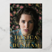 ネームはっきりしたセリフ卒業箔招待状 箔招待状 (正面)