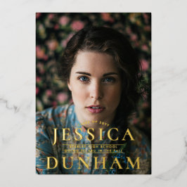 ネームはっきりしたセリフ卒業箔招待状 箔招待状