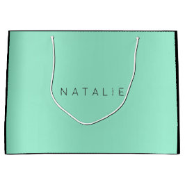 ネームアクアミント赤面パールミニマルギフト ラージペーパーバッグ