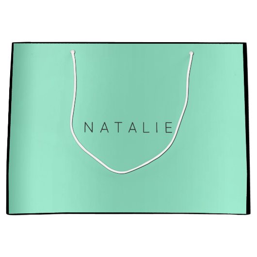 ネームアクアミント赤面パールミニマルギフト ラージペーパーバッグ (正面)