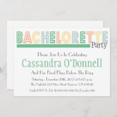 ネームインライト・バチェロレッテパーティー招待状（グリーン） 招待状 (正面/裏面)