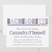 ネームインライト・バチェロレッテパーティー招待状（グレー） 招待状 (正面/裏面)