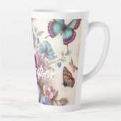 ネームウォーターカラーヴィンテージパンシーフラワーズパステル カフェラテマグ (右)