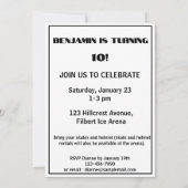 ネームエイジ文字ジャージー番号ホッケー誕生日 招待状 (裏面)