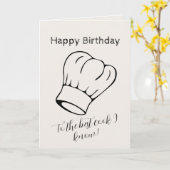 ネームエイジ文字料理恋人調理師シェフ誕生日 カード (黄色い花)