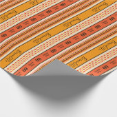 ネームエイジ気持ちエスニックボヘミアンボホオレンジレッド ラッピングペーパー (角)