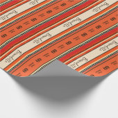 ネームエイジ気持ちエスニックボヘミアンボホオレンジレッド ラッピングペーパー (角)