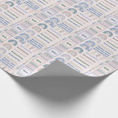 ネームエイジ気持ちボホレインボーピンクブルーグリーン ラッピングペーパー (角)