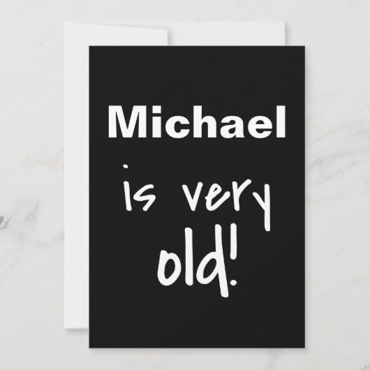 ネームエヴリーオールドターニング40ブラック誕生日招待状 招待状 (正面)