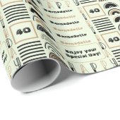 ネームエージ気持ちレトロレインボーブラウンブラックセージ ラッピングペーパー (ロールコーナー)