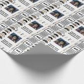 ネームエージ気持ちレトロレインボーブラウン白黒 ラッピングペーパー (角)