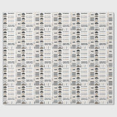 ネームエージ気持ちレトロレインボーブラウン白黒 ラッピングペーパー (フラット)