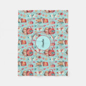 ネームオンキュートホリデー雪だるまスイーツフリースブランケット フリースブランケット (正面)