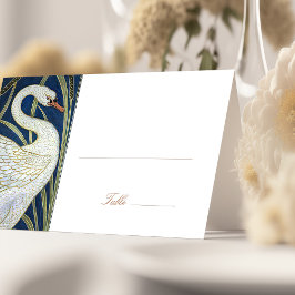 ネームカードスワン結婚ズテーブルヴィンテージアールヌーボー