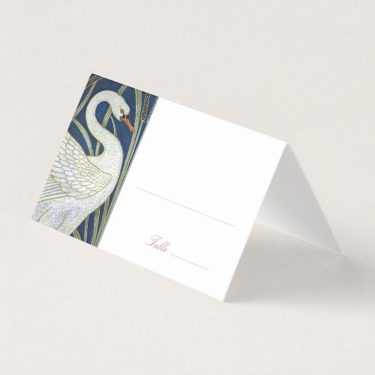 ネームカードスワン結婚ズテーブルヴィンテージアールヌーボー (正面)