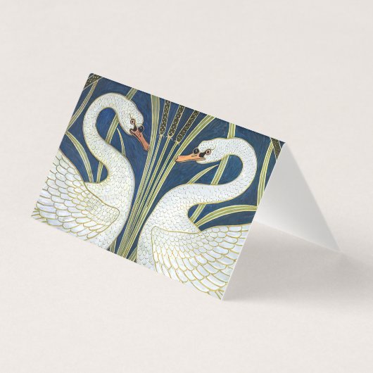 ネームカードスワン結婚ズテーブルヴィンテージアールヌーボー (裏面)