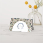 ネームカードネイビー結婚ブルーのテーブルヴィンテージ プレイスカード (裏面)