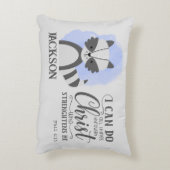 ネームクリスチャンキュートウッドランドベビーラクーン引用文 アクセントクッション (裏面(縦))
