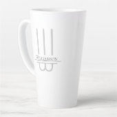 ネームグレーモノグラムラテMug カフェラテマグ (左アングル)