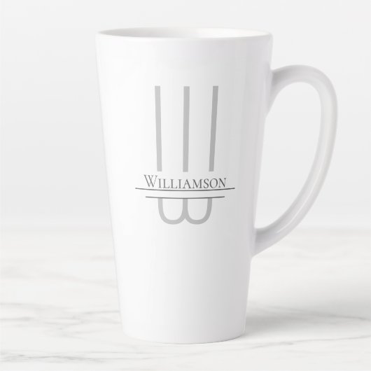 ネームグレーモノグラムラテMug カフェラテマグ (右)