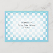 ネームゲームテディベアーピクニックベビーシャワーゲーム エンクロージャーカード (裏面)