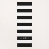 ネームシックな白黒のパーソナライズストライプ ヨガマット (正面)