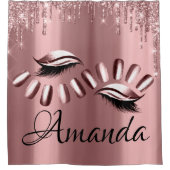 ネームスパークリーグリッタードリップスピンクローズガーリー爪、 ネイル シャワーカーテン (正面)
