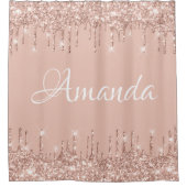 ネームスパークリーグリッタードリップスピンクローズガーリー赤面 シャワーカーテン (正面)