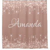 ネームスパークリーグリッタードリップスピンクローズガーリー赤面 シャワーカーテン (正面)