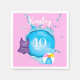 ネームスプラッシュ&エイジレオパド水着ペーパーナプキン スタンダードカクテルナプキン