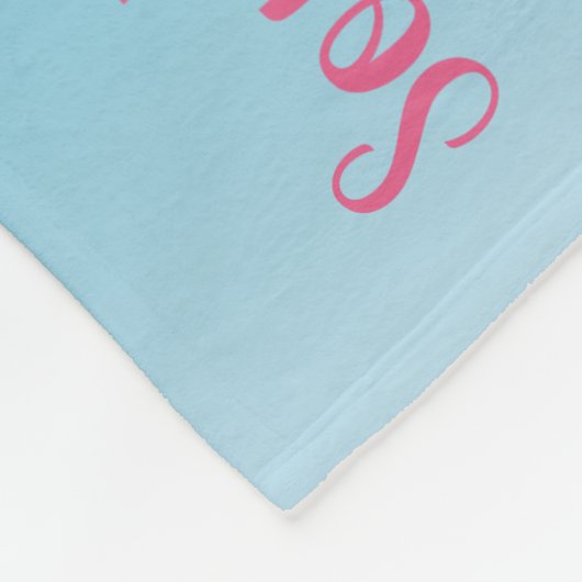 ネームズパターンタイポグラフィピンクブルー男の赤ちゃんガール フリースブランケット (角)